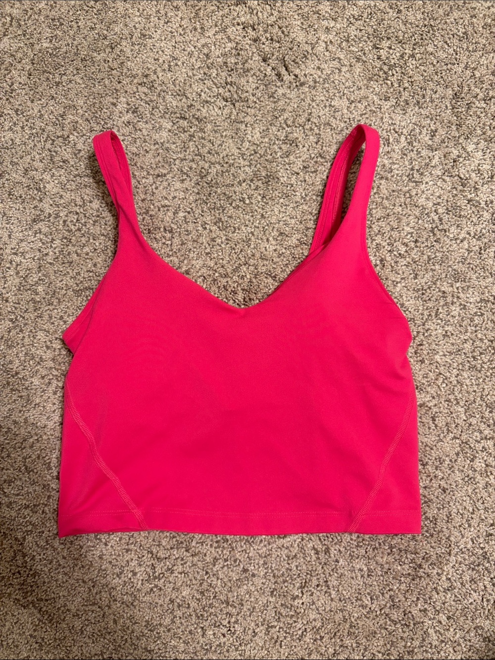 Bright Pink V-Neck Crop Tank